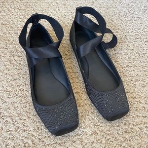 Jessica Simpson Black Ballet Rhinestone Flats